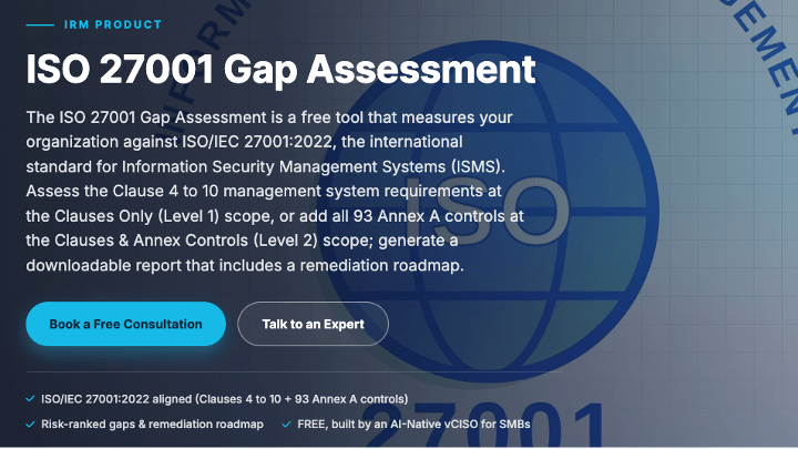 Logo for ISO 27001 Gap Assessment