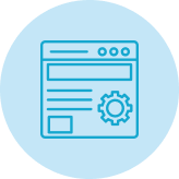 Blue circle with design image