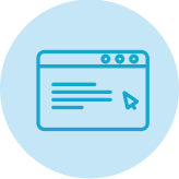 Blue circle with design image