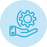 Blue circle with design image