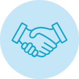 Blue circle with design image